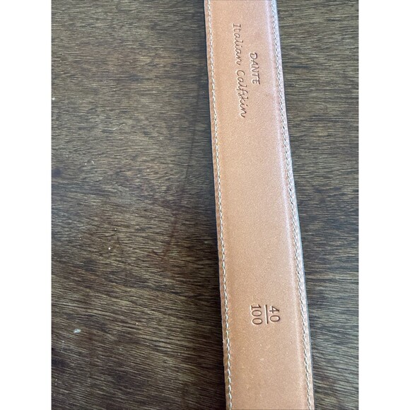 Trafalgar Dante Embossed Black Italian Calfskin Leather Belt Sz 40 Made In USA - Picture 5 of 6